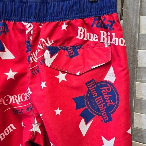 Pabst Blue Ribbon Elastic Board Swim Shorts 8.5" | XXL - Picture 5 of 9